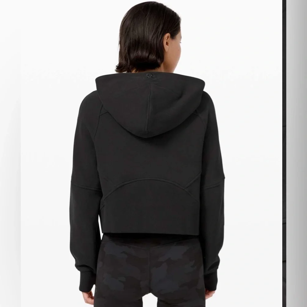 Lululemon Athletica Women's Scuba Oversized 1/2 Zip Cropped Hoodie in Black M/L